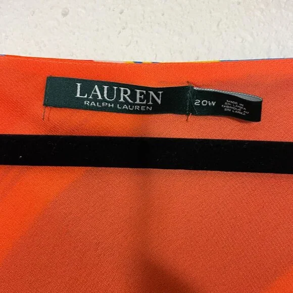 Lauren Ralph Lauren Dress 20W 2X Multi Color Layers Striped Whimsi Womens - Picture 8 of 9